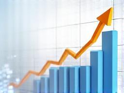 Analytics graph showing growth