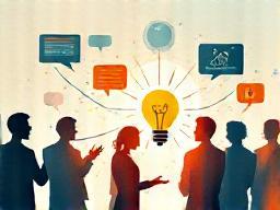 Creative brainstorming session with audio waves illustration